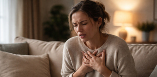 Panic attacks during wartime: how to recognise them and what to do A person is sitting with their feet flat on the floor, doing a grounding exercise