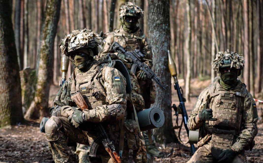 Ukrainian military Ukrainian military personnel during training