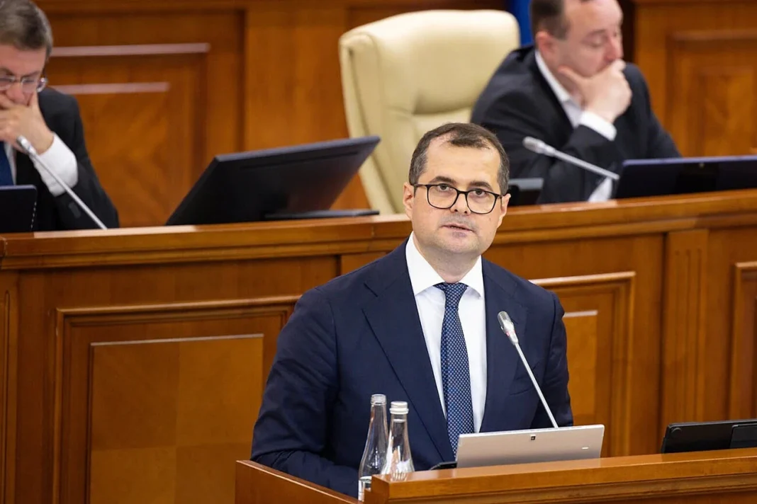 Moldova’s Prime Minister Vasile Tofan during his speech