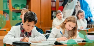 The 2026–2027 academic year — pupils in a lesson at a Ukrainian school