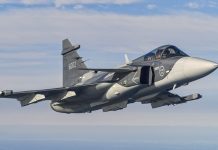 A NATO fighter jet patrolling the Baltic airspace.