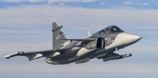 A NATO fighter jet patrolling the Baltic airspace.