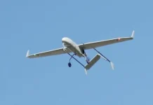 The SBU reported strikes on a Russian patrol boat, air defence systems and oil facilities A Ukrainian UAV in flight