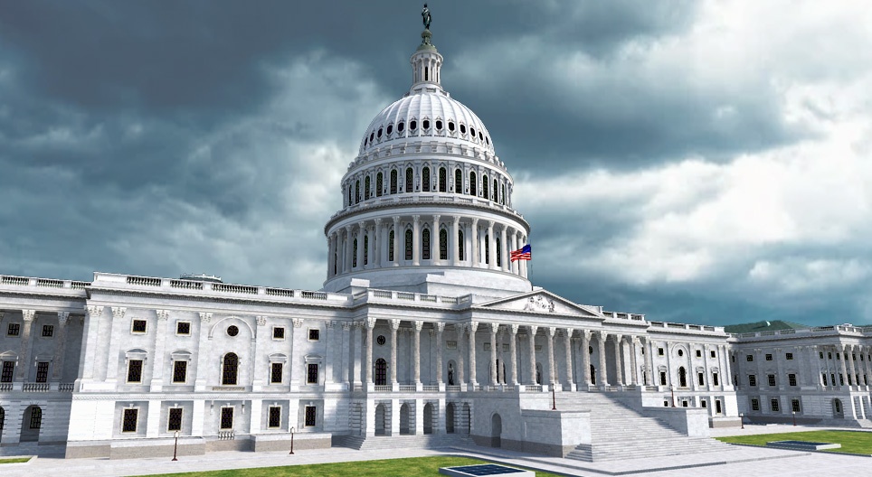 960 The US Capitol against the backdrop of deliberations on new sanctions against Russia