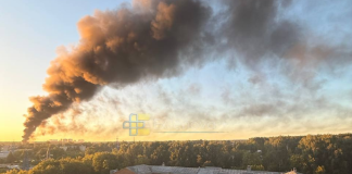 Fire at an oil depot in Noginsk following a drone attack