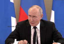 Vladimir Putin during his speech
