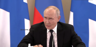 Vladimir Putin during his speech