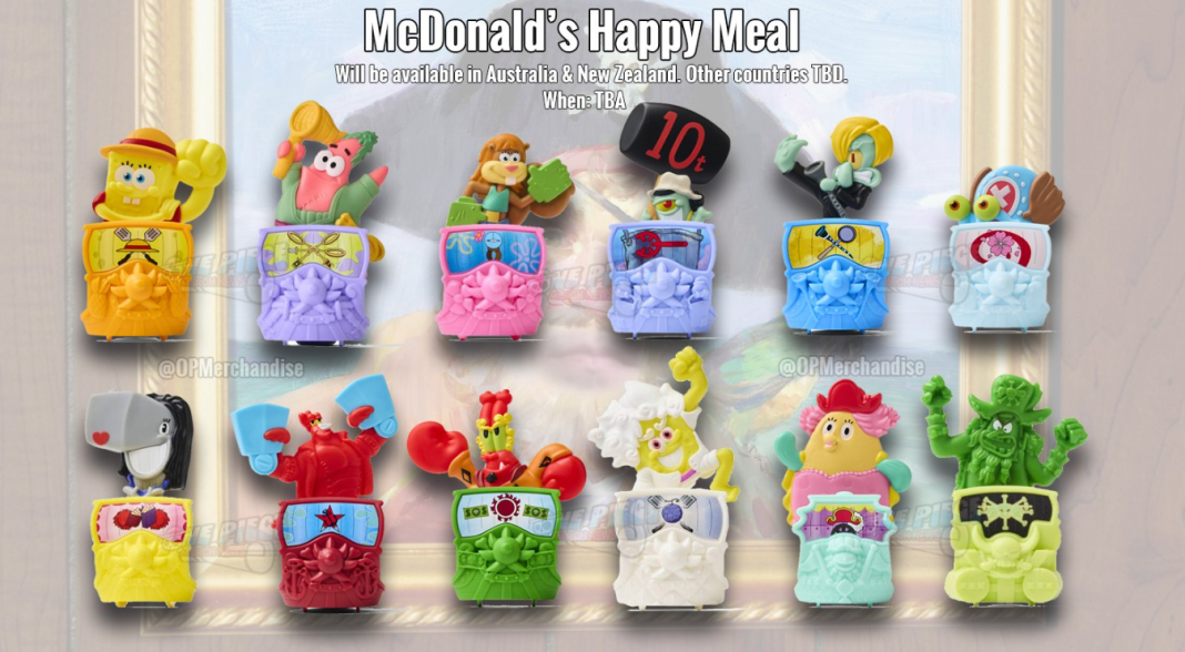 Фігурки персонажів SpongeBob SquarePants в образах героїв One Piece для Happy Meal