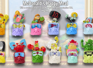 McDonald’s has announced a Happy Meal featuring characters from SpongeBob × One Piece SpongeBob SquarePants character figurines dressed as One Piece characters for the Happy Meal