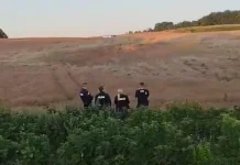 Кратер у полі поблизу Тарнави-Колонії після падіння ракети