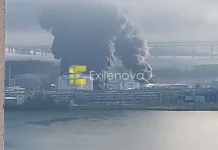 Пожежа на нафтовому терміналі в Санкт-Петербурзі після атаки БпЛА.