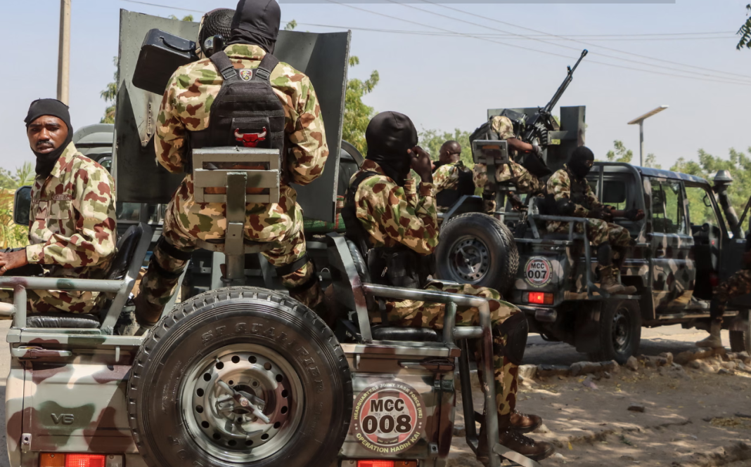 The Nigerian military Nigerian military personnel during an operation in Zamfara State