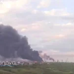 Пожежа на Сизранському НПЗ після атаки українських дронів