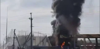 СБУ синхронно вдарила по п’яти цілях у РФ і Криму Резервуарний парк на промисловому об’єкті