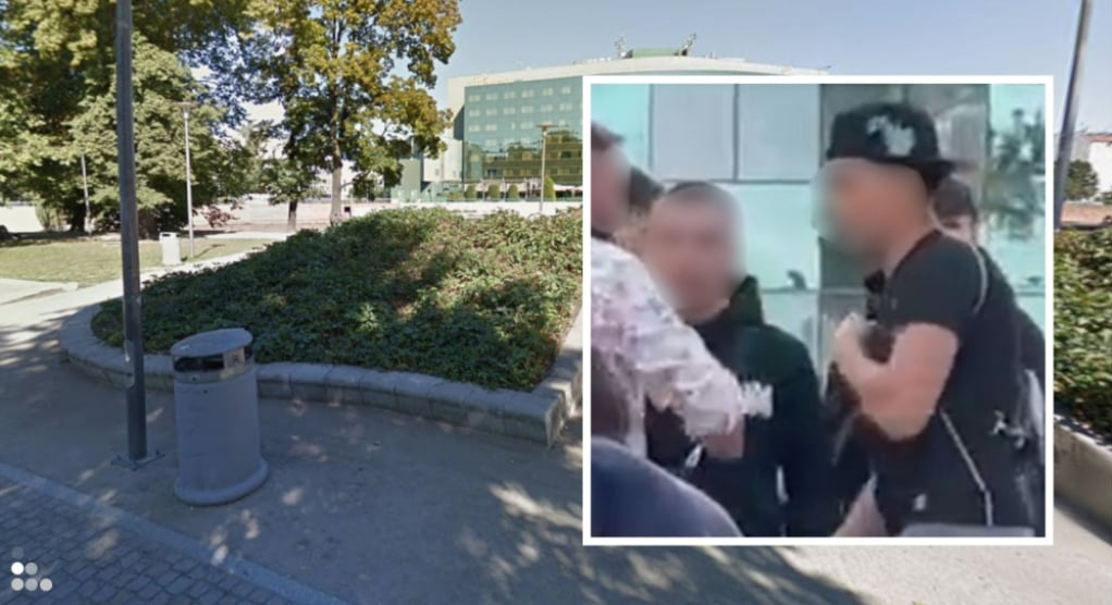 Assault on a Ukrainian man in Wrocław A screenshot from CCTV cameras showing the faces of teenagers against the backdrop of the park on Słodowski Island in Wrocław.