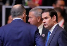Марко Рубіо під час міжнародної зустрічі