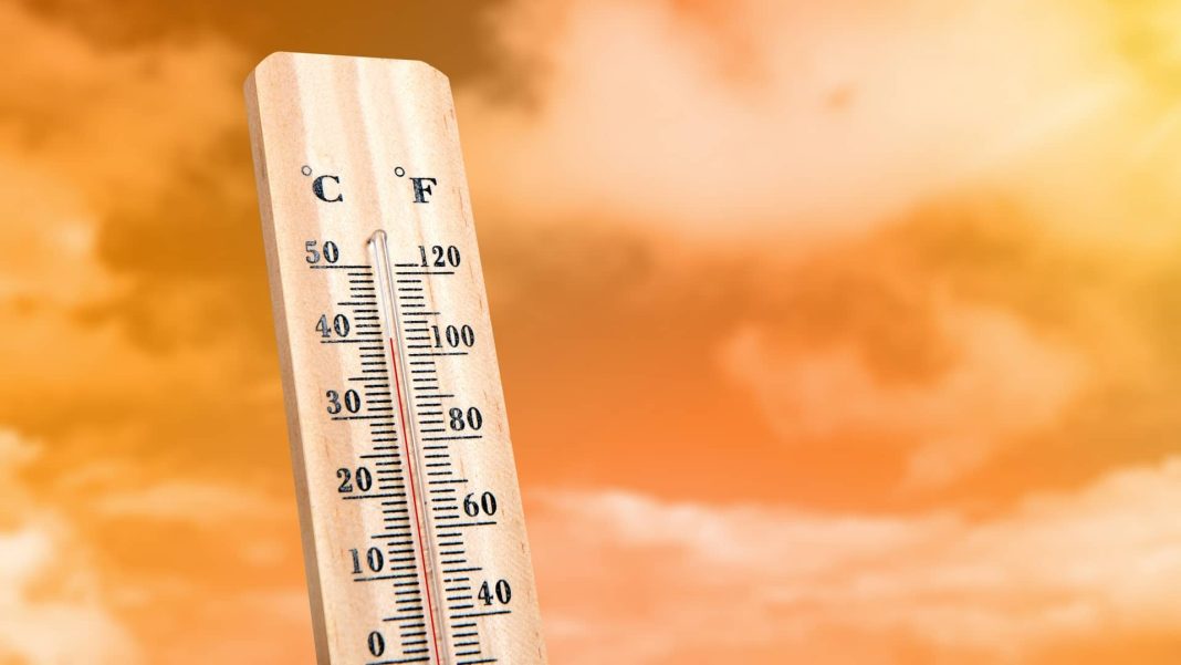 Thermometer The thermometer is showing a high air temperature