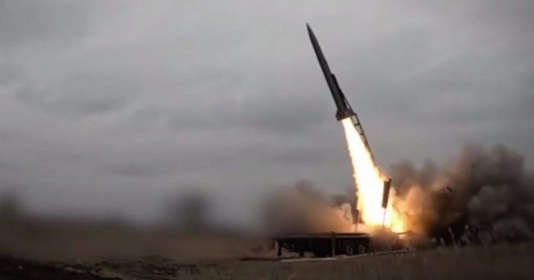 A Ukrainian-made FP-9 ballistic missile during testing. A Ukrainian-made FP-9 ballistic missile during testing.