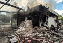 All petrol stations on the Kharkiv–Poltava road have been destroyed, a MP has stated Petrol station destroyed