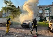 Пожежа в Краматорську після російського обстрілу