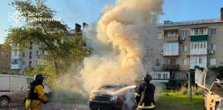 Пожежа в Краматорську після російського обстрілу