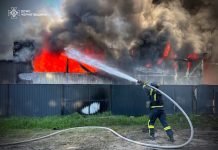 Russian drones attacked the Chernihiv region: fires broke out at industrial sites A firefighter puts out a fire following a Russian drone attack in the Chernihiv region