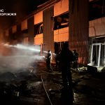 In Zaporizhzhia, a 900 m² retail premises caught fire following a drone attack