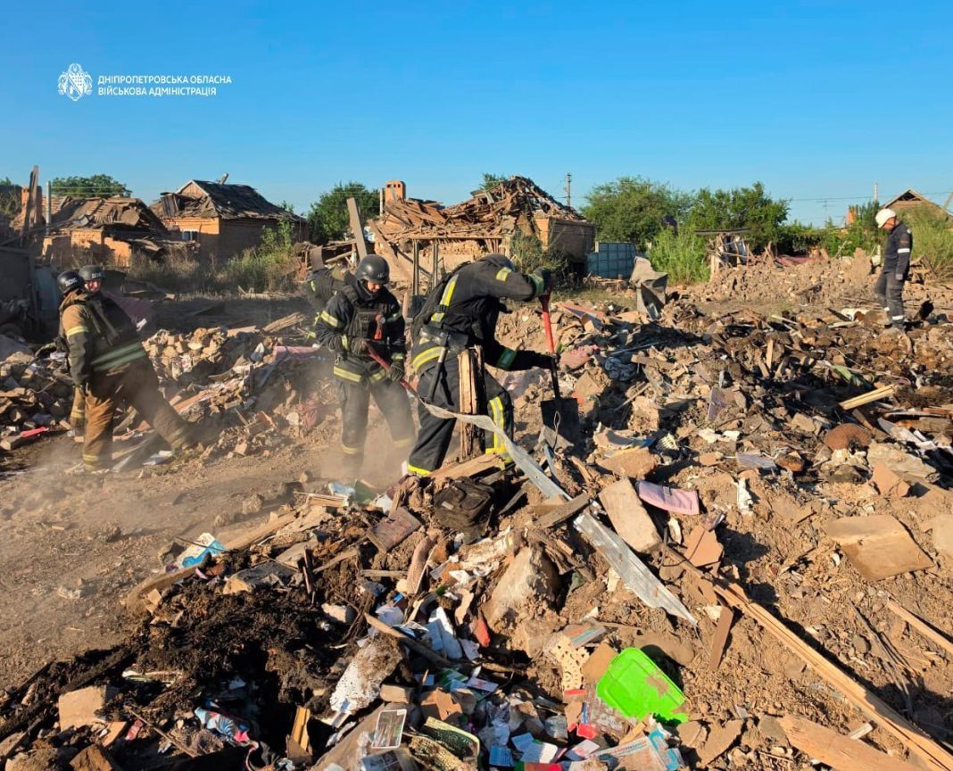 The aftermath of the missile strike in Radushne The aftermath of the Russian missile strike on Radushne