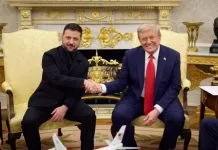 Володимир Зеленський під час зустрічі з Дональдом Трампом у Білому домі