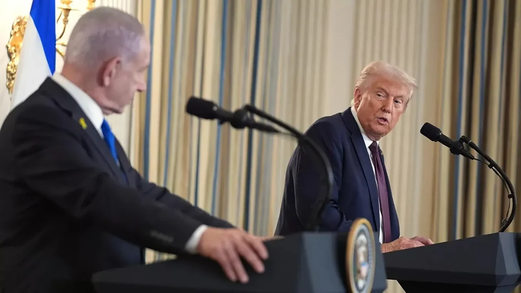 Біньямін Нетаньягу Біньямін Нетаньягу та Дональд Трамп під час зустрічі