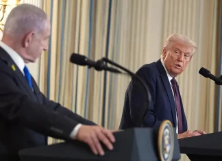 Benjamin Netanyahu and Donald Trump during their meeting