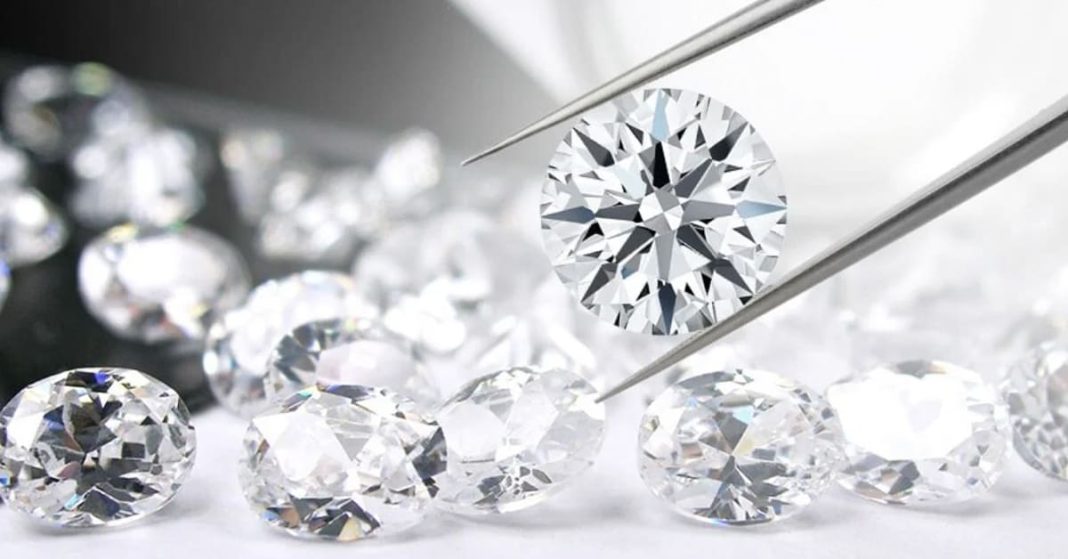 Natural and lab-grown diamonds side by side