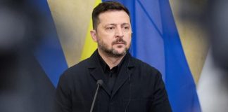 Volodymyr Zelenskyy during an official speech