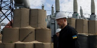Denys Shmyhal inspects the security arrangements at an energy facility
