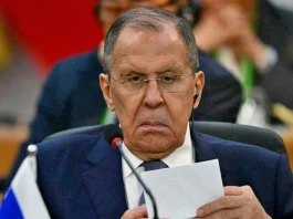Сергій Лавров під час публічного виступу