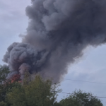 Russia struck a depot in the Boryspil district with a jet-powered drone