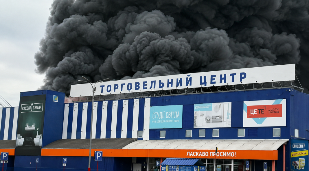 Fire at «Epicentre» in Zaporizhzhia following a Russian strike