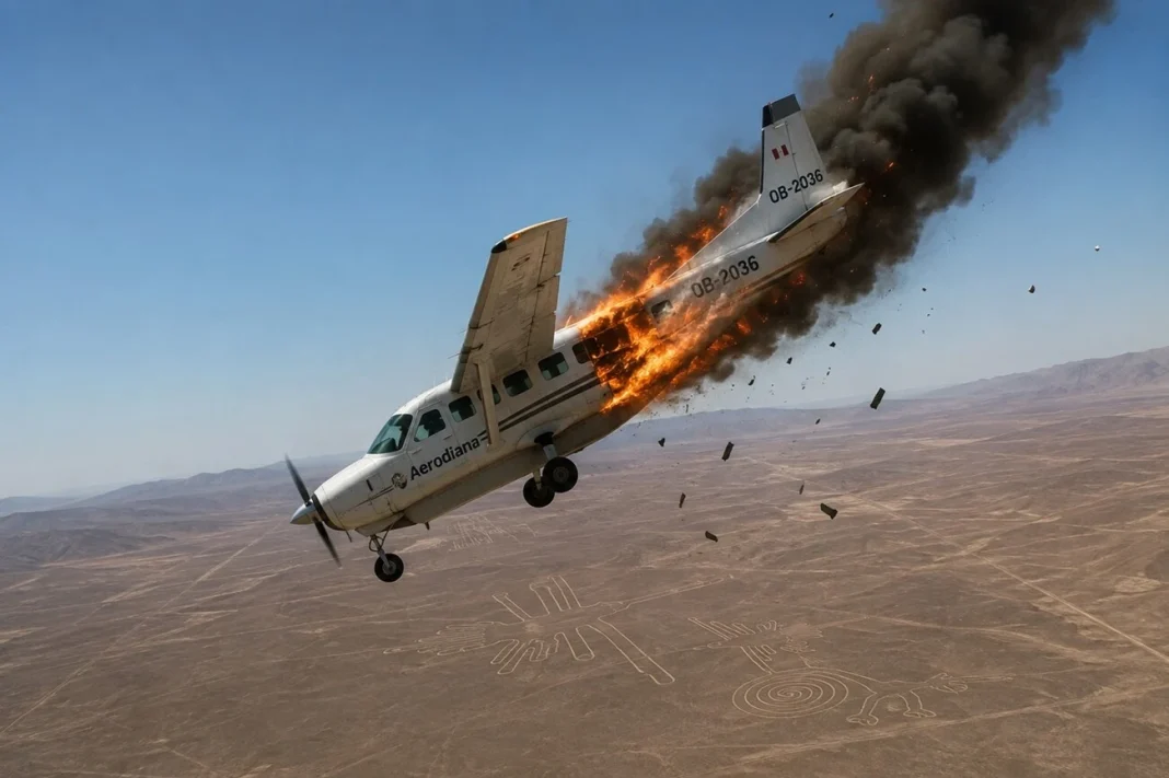 Crash of a tourist aircraft in Peru Crash of a tourist aircraft near the town of Nazca in Peru