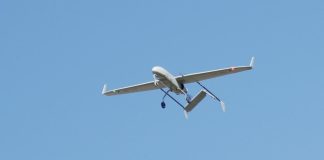 A drone in the sky