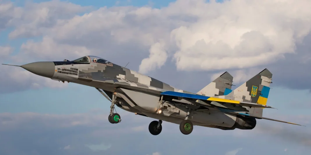 A MiG-29 fighter jet of the Ukrainian Air Force