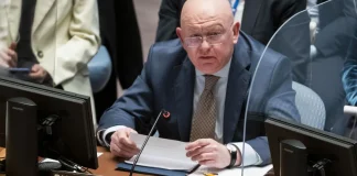 Василь Небензя під час засідання Ради Безпеки ООН