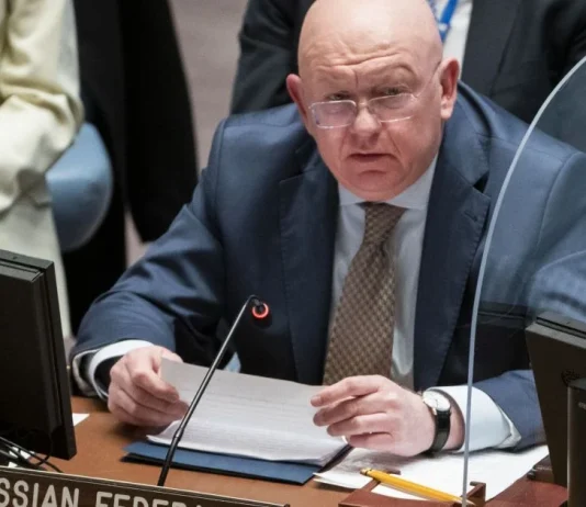 Василь Небензя під час засідання Ради Безпеки ООН
