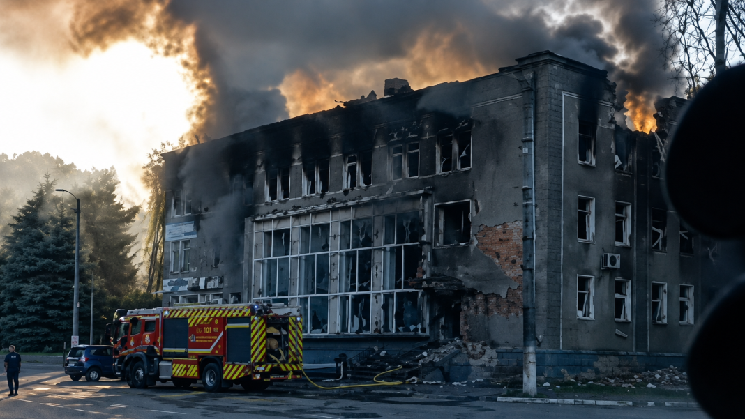 The destroyed «Ukrposhta» branch in Meni following a Russian attack