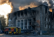 The destroyed «Ukrposhta» branch in Meni following a Russian attack