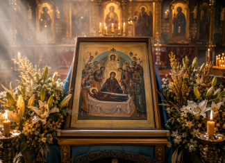 The Dormition of the Mother of God 2026: when it is celebrated, prayers and key prohibitions The Icon of the Dormition of the Most Holy Mother of God in an Orthodox church