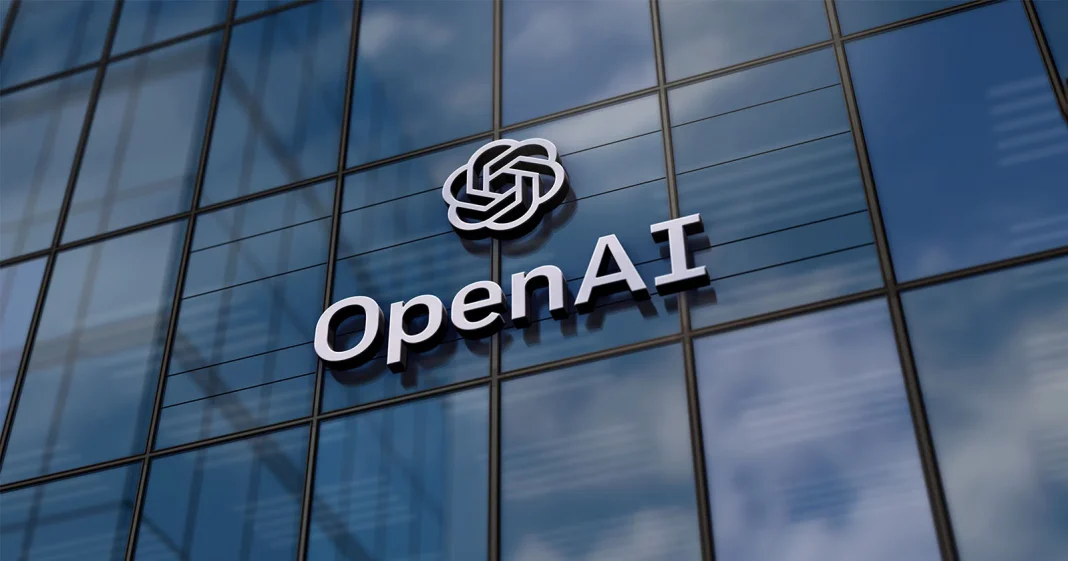 Логотипи OpenAI на будівлі