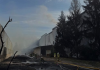 Russia has struck a large EVA depot in Brovary Firefighters are putting out a fire at the EVA distribution centre in Brovary