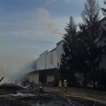 Russia has struck a large EVA depot in Brovary