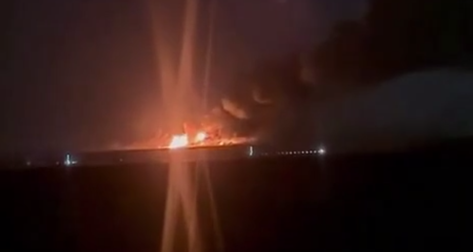 Ozon in Adygea Fire at the Ozon logistics centre in Adygea following an attack