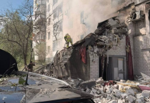 The aftermath of the UAV strike on a high-rise block in Chernihiv on 24 August